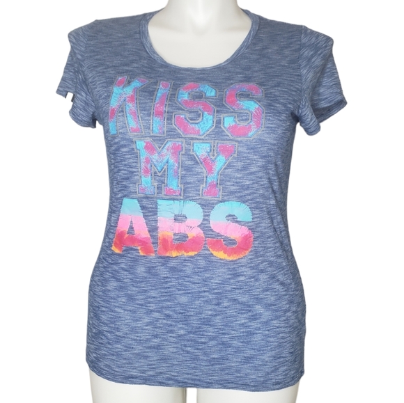 EVCR "Kiss My ABS" Athletic Short Sleeve Tee Shirt Size Size Large - Picture 4 of 7